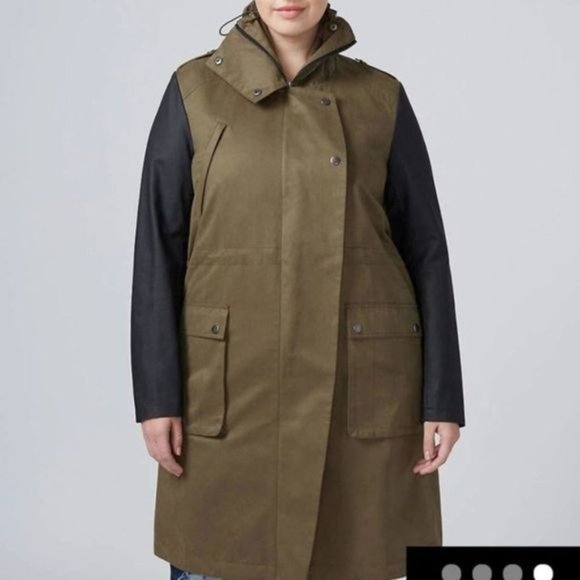 Lane Bryant Green Color Block Anorak Jacket 18/20 - Picture 2 of 8